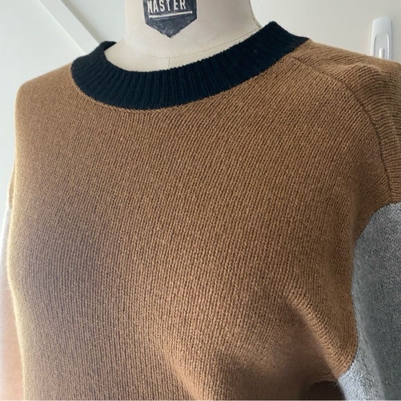 Frame Color-block Cashmere Crewneck Sweater - XS - Picture 6 of 14